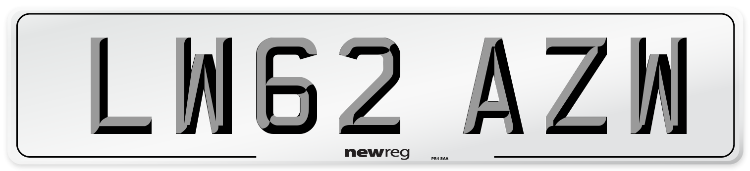 LW62 AZW Number Plate from New Reg